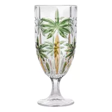 Taça De Cristal De Água Palmeiras Palm Colorida 450 Ml