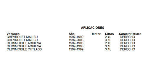 Espejo Lateral Derecho Oldsmobile Achieva 1997-1998 2.4l Foto 4