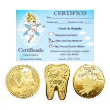 3 Moedas Fada Do Dente Leite Tooth Fairy Com 1 Certificado