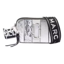 Bolsa Marc Jacobs The Snapshot Mettallic.stripe Plata