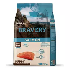 Alimento Perro Bravery Salmón Puppy Large Medium 12kg. Np