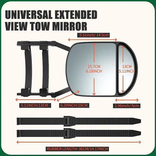 Espejo De Remolque Extensiones De Espejo Lateral Universales Foto 2