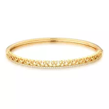 Bracelete Feminino Delicado Cravejado Banhado Ouro 18k