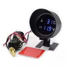 Reloj Medidor De Temperatura Voltaje Para Vehiculos 12v 24v