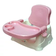 Cadeira De Alimentação P/ Bebê Portátil Booster Baby Ajuste Cor Rosa Liso