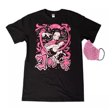 Playera Nezuko Kamado Kimetsu No Yaiba Manga Con Cubreboca