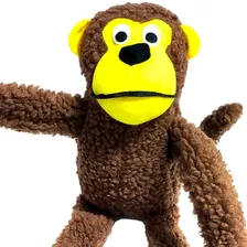 Brinquedo Pelúcia Elo Imports Macaco Apito Para Cães Pet Cor Marrom