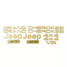 Kit Adesivo Resinado Jeep Gran Cherokee V8 Limited Ouro