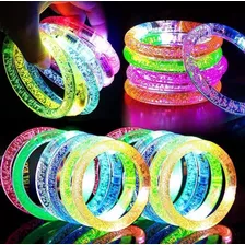 30 Bracelete Led Pisca Cores Sortidas Pulseiras