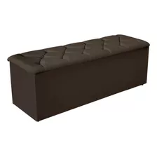 Calçadeira Baú Recamier 160 Cm Diana Corino Cor Marrom