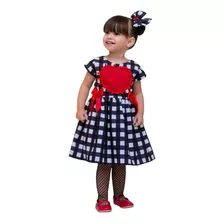 Vestido Infantil De Menina Bebe Xadrez Country Festa Junina