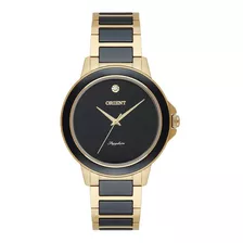 Relógio Orient Ftss0100 P1kp Preto Dourado Cerâmica Ftss