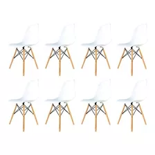 Silla De Comedor Home Kong Eames Nordicas, Estructura Color Blanco, 8 Unidades