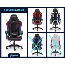 Silla Gamer Zonoren Luxgaming Pro Rgb Masajeador De7 Puntos