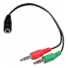 Cable Adaptador Audio Mini Plug 3,5mm A Mic Y Auricular Pc