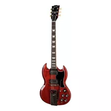 Guitarra Eléctrica Gibson Sg Standard '61 Sideways Vibrola De Caoba Vintage Cherry Laca De Nitrocelulosa Con Diapasón De Palo De Rosa