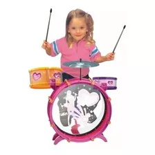 Bateria Musical Infantil Mytoy Fiesta Band Color Rosa