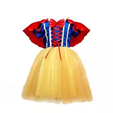 Vestido Fantasia Infantil Branca De Neve C/ Tiara