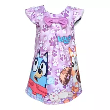 Vestido Batita Niña Bebé Casual Compatible Con Bluey Bingo