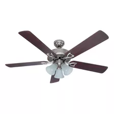 Ventilador De Techo Hunter Classic Plus Níquel Cepillado Con 5 Aspas, 52 De Diámetro