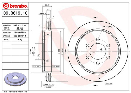 Disco De Freno / Ford Expedition Xlt 2003 - 2004 Trasero Foto 2