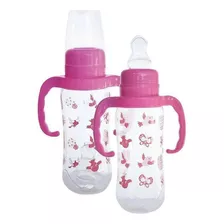 Mamadeira Com Alça Murano 240ml Bico Silicone Menina