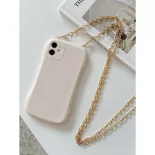 Funda Protectora Con Cadena Para iPhone 12 Pro Max | Beige