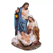 Presepio Sagrada Familia Na Gruta De Belém 20cm Resina Natal