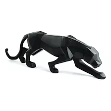 Escultura Leopardo Pantera Em Poliresina Mart 60cm Preta