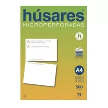 Resma A4 Husares 7844 Microperforada Al Medio 75 G. X 500 H. Color Blanco