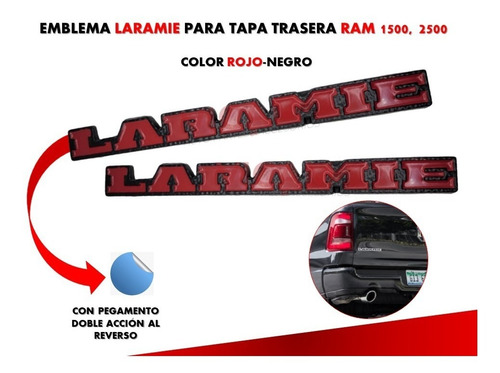 Emblema Para Cajuela Dodge Ram Laramie 19-21 Rojo/negro Foto 3