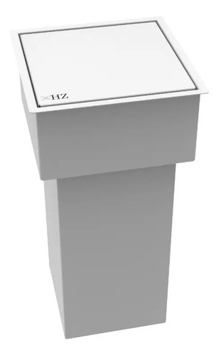 Lixeira Quadrada Pintada Branca 10l Para Bancada Tampa Click Branco