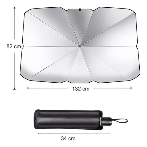 Sombrilla Auto Protege Sol Panoramico Carro Filtro Uv Gris Foto 3