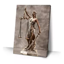 Quadro Deusa Justiça Balança Estátua Advocacia 40x60 Sala Cor Colorido