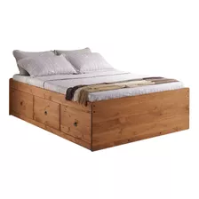 Cama 2 Plazas Queen C/cajones Madera Maciza Dormitorio - Lcm