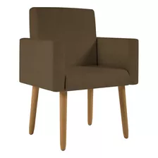 Poltrona Decorativa Cadeira Escritório Recepção Balaquidecor Cor Marrom