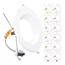 Paquete De 12 Luces Empotradas Led Retrofit De 6 Pulgad...