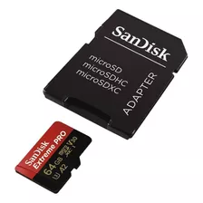 Cartão Memória Sandisk Extreme Pro 64gb+adaptador +embalagem