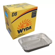 Bandeja De Alumínio Wyda Retangular D8 1500ml 100 Unidades