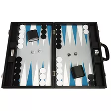 De 19 Pulgadas Premium Backgammon Set - Tamaño Grande - Negr