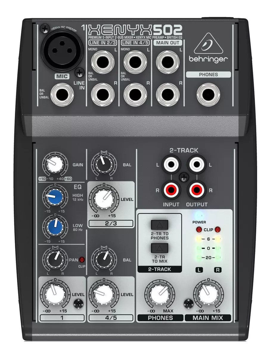 Mixer Consola Behringer Xenyx 502 5 Canales Phantom Cuotas