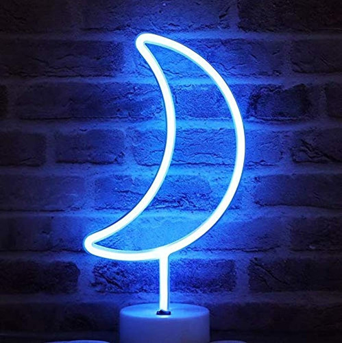 Lámpara De Mesa De Noche Diseño De Luna De Neón, Dytos