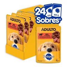 Pedigree Sobres Para Adulto Sabor Res En Filetes 24 Piezas