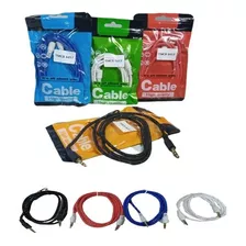 Cable Auxiliar Cordón Mallado Estéreo Plug Jack X2 Unidades