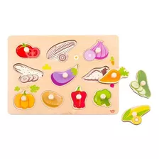 Puzzle Rompecabezas De Verduras Didáctico Madera Tooky Toy