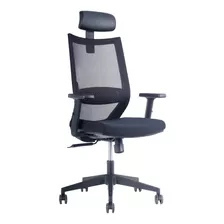 Silla Ergonómica Lena Con Cabecero Color Negro | Bookstore