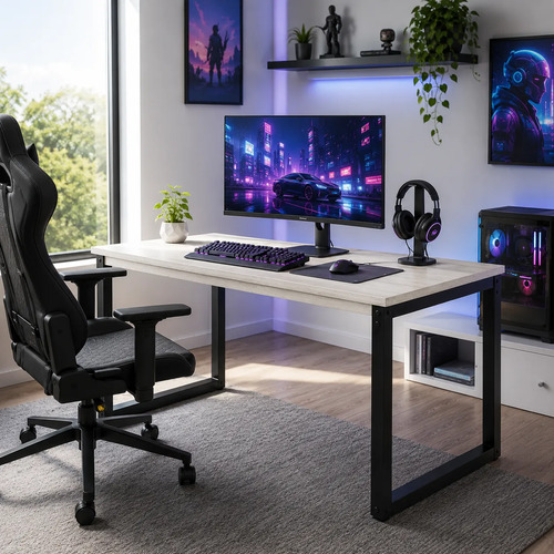Mesa Para Pc 120x60 Moderna E Resistente Para Estudo Snow
