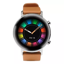 Reloj Inteligente Huawei Watch Gt2 Cafã© Color De La Caja Negro Color De La Correa Marrón Claro Color Del Bisel Cromo