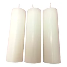 Velas Blancas 3 Unidades 12 Cm De Alto X 3 Cm De Ancho