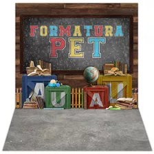 Fundo Fotográfico Pet Shop Cenário Tecido 1,20x1,70 Vertical Desenho Impresso Halloween Pet Shop Pet-78